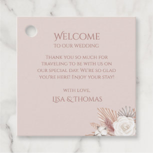 Étiquette de bienvenue pour mariage bohème florale