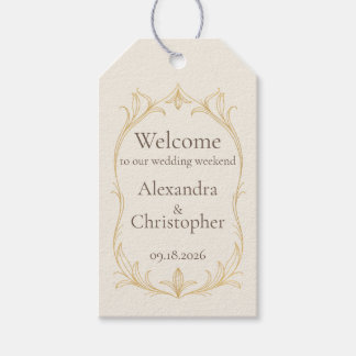 Étiquette de bienvenue pour mariage champêtre en i