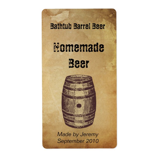 Étiquette de bière barrel (Devant)