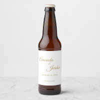 Étiquette de bière de calligraphie or simple