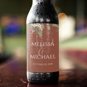 Étiquette de bière Mariage en terre cuite personna