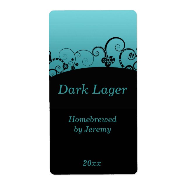 Étiquette de bière noir et bleu (Devant)