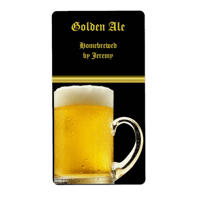 Étiquette de bière noir et or (Devant)