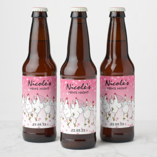 Étiquette de bière personnalisée rose scintillante