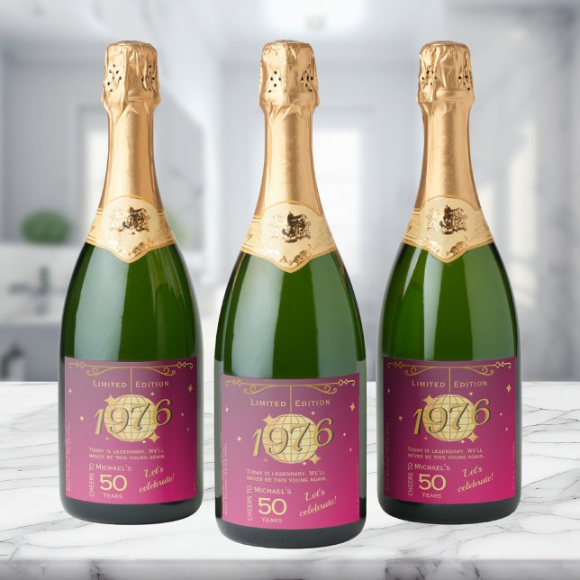 Étiquette de bière rose pour fête d'anniversaire d (Créateur téléchargé)