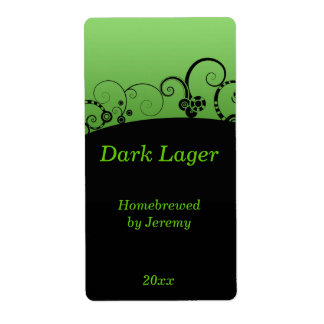 Étiquette de bière verte et noire