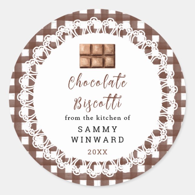 Étiquette de Biscotti au Chocolat Maison (Devant)