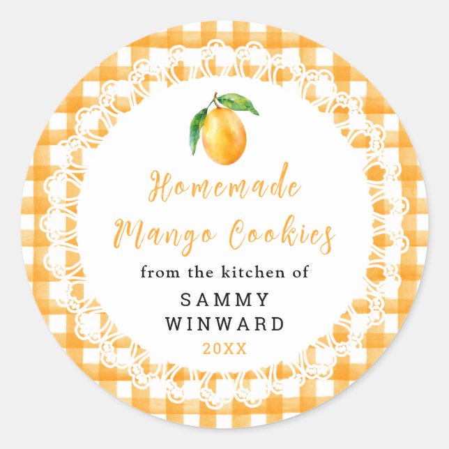 Étiquette de Biscuit à la Mangue Maison (Devant)