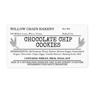 Étiquette de biscuit aux pépites de chocolat Cotta