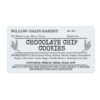 Étiquette de biscuit aux pépites de chocolat Cotta