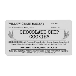 Étiquette de biscuit aux pépites de chocolat Cotta