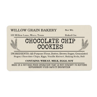 Étiquette de biscuit aux pépites de chocolat Cotta