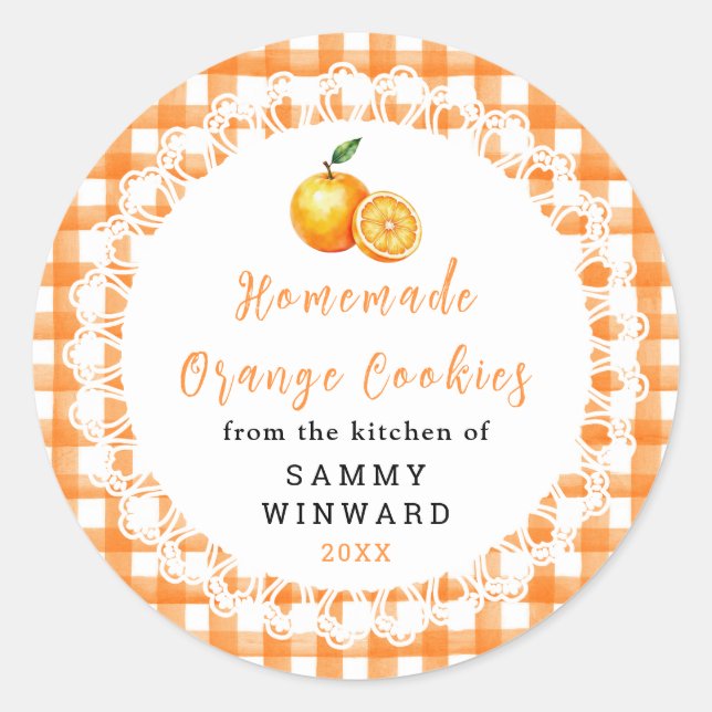 Étiquette de Biscuit Orange Maison (Devant)