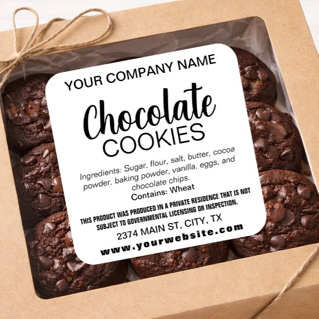 Étiquette de biscuits au chocolat (ou toute autre  (Créateur téléchargé)