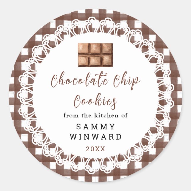 Étiquette de biscuits aux pépites de chocolat fait (Devant)