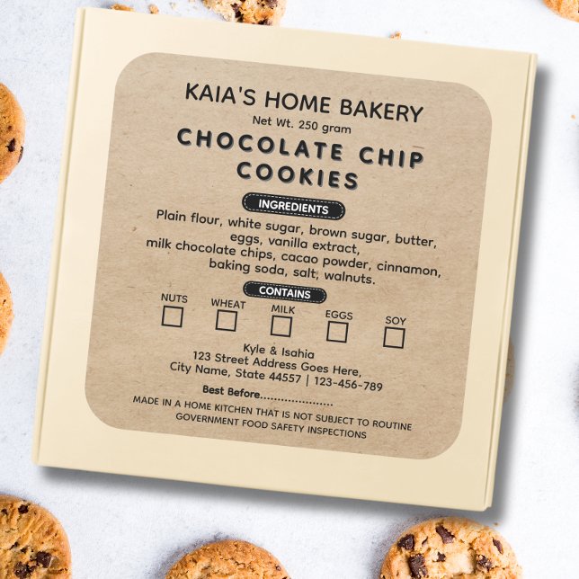 Étiquette de biscuits rustiques pour l'emballage d (Créateur téléchargé)