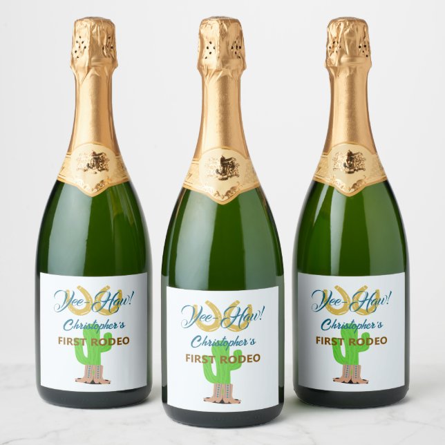 Étiquette de boisson d'anniversaire de rodéo de co (Bouteilles)