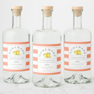 Étiquette de boisson de la pêche Limoncello modern