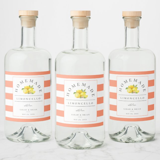 Étiquette de boisson de la pêche Limoncello modern (Bouteilles)