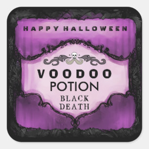 Étiquette de boisson Halloween violet et noir gran