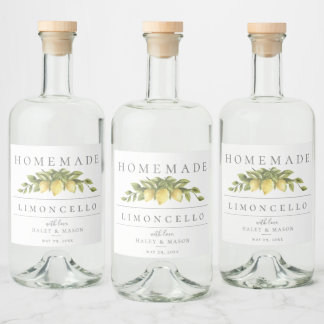 Étiquette de boisson Limoncello aux citrons rustiq