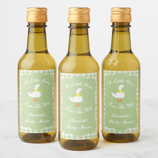 Étiquette de boisson pour Baby Shower Little Goose (Bouteilles)
