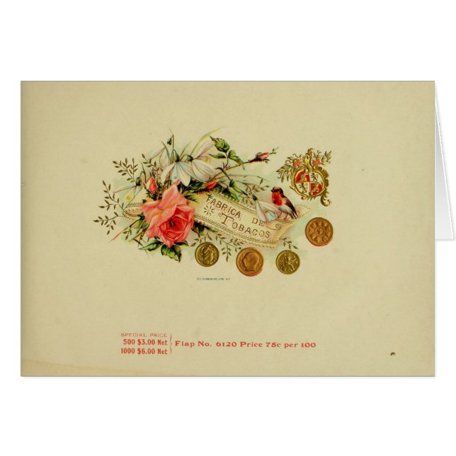 Étiquette de boîte à cigares vintage (Devant horizontal)