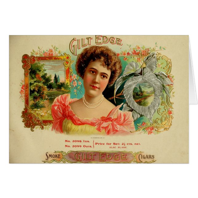 Étiquette de boîte à cigares vintage (Devant horizontal)