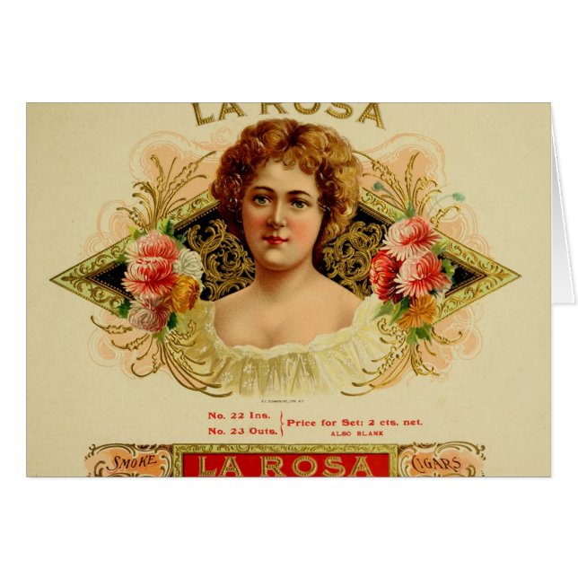 Étiquette de boîte à cigares vintage (Devant horizontal)