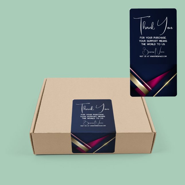 Étiquette de boîte de remerciement élégante abstra (Créateur téléchargé)