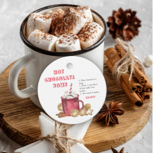 Étiquette de bombe de chocolat chaud. Bombe de cac