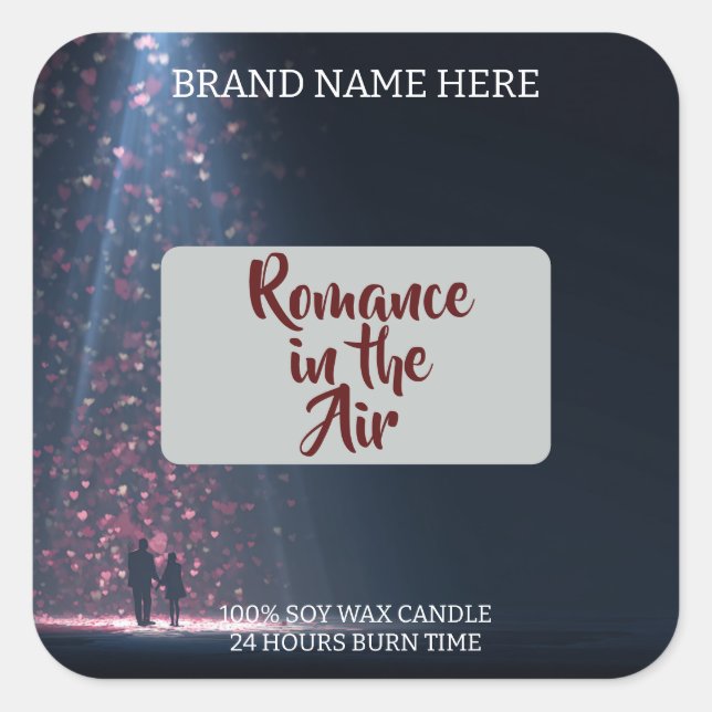 Étiquette de bougie « Amour dans l'air » – Gothiqu (Devant)