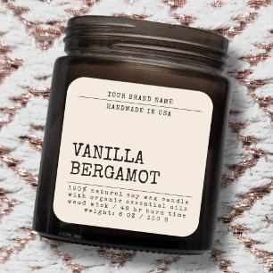 Étiquette de bougie cosmétique simple moderne ajou