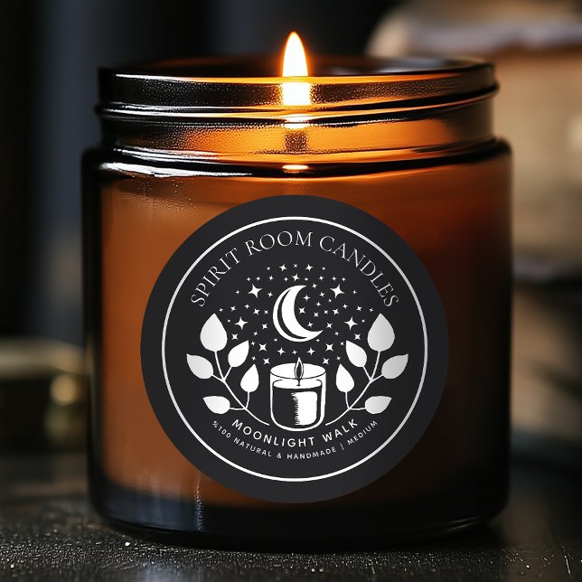 Étiquette de bougie d'apothicaire noir et blanc (Créateur téléchargé)