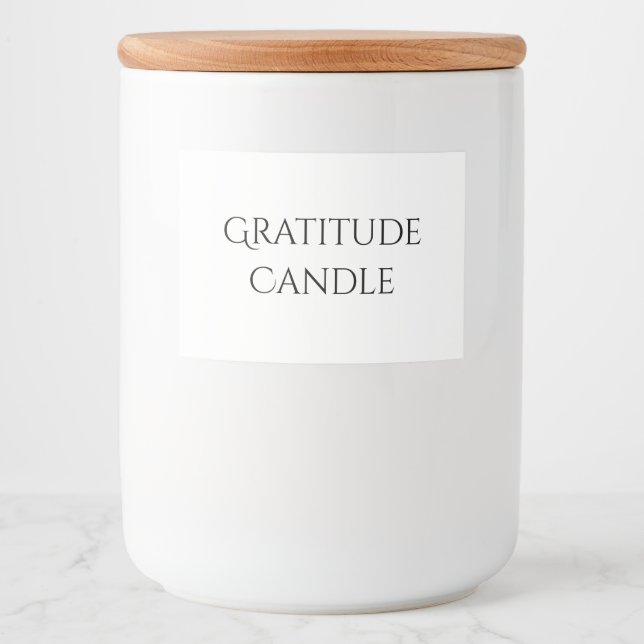 Étiquette de bougie de Gratitude (Devant)