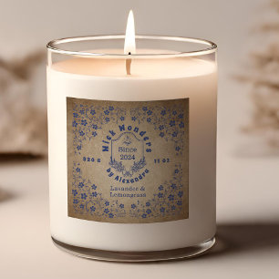 Étiquette de bougie de la marine vintage Blue Apot