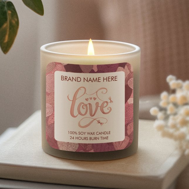 Étiquette de bougie de la Saint-Valentin Amour (Créateur téléchargé)