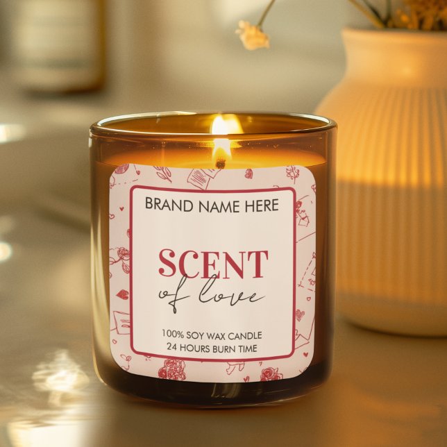 Étiquette de bougie de la Saint-Valentin "Parfum d (Créateur téléchargé)