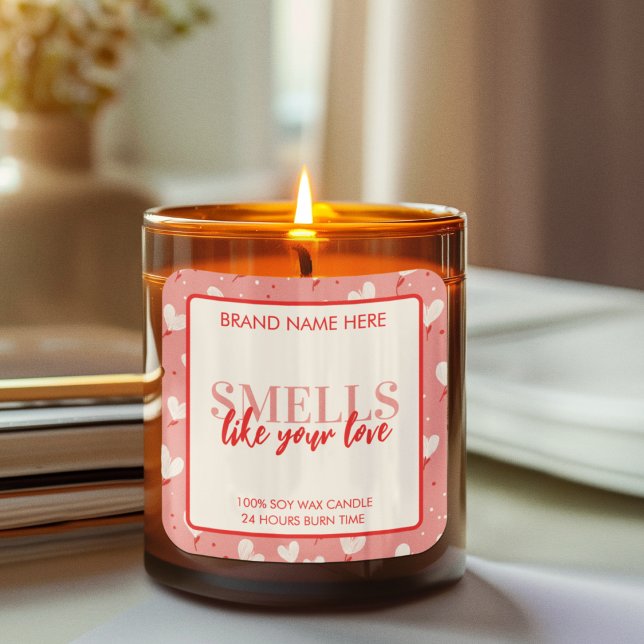 Étiquette de bougie de la Saint-Valentin « Sent co (Créateur téléchargé)