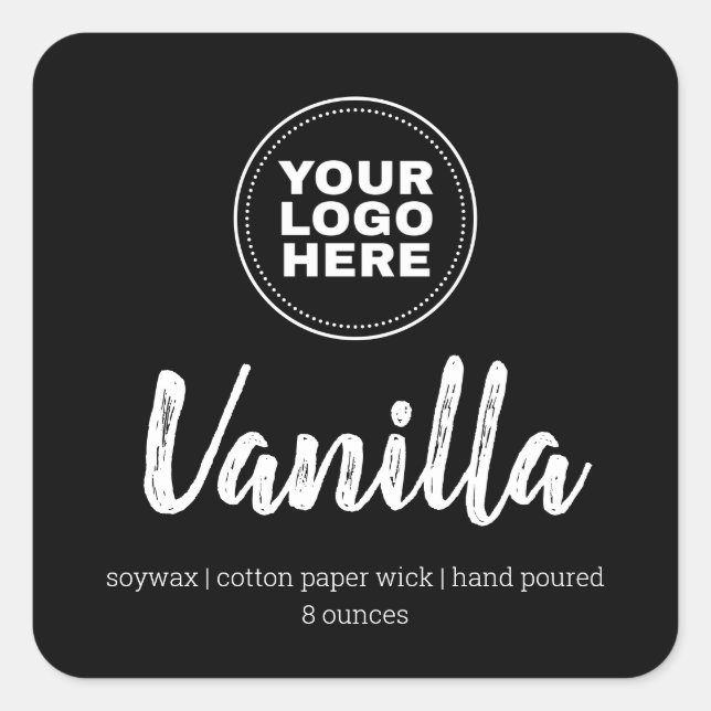 Étiquette de bougie de logo personnalisé minimalis (Devant)