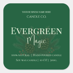 Étiquette de bougie de Noël Evergreen Magic Sur