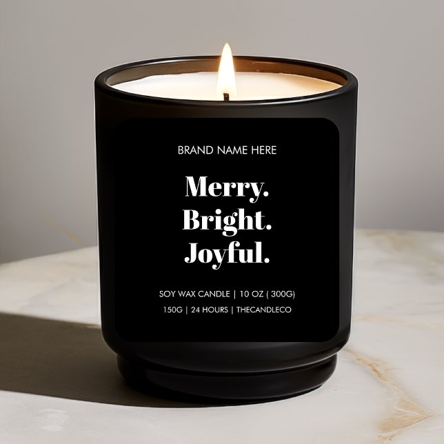 Étiquette de bougie de Noël | Joyeux Joyeux (Créateur téléchargé)