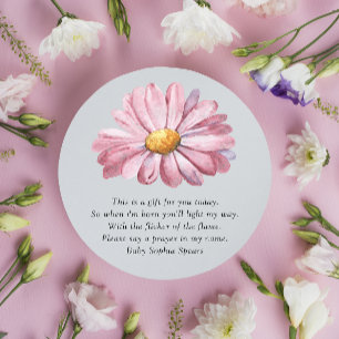 Étiquette de bougie de prière fleur sauvage margue