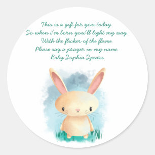 Étiquette de bougie de prière Lapin