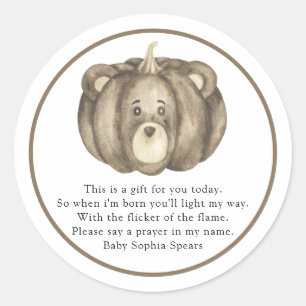 Étiquette de bougie de prière pour baby shower our