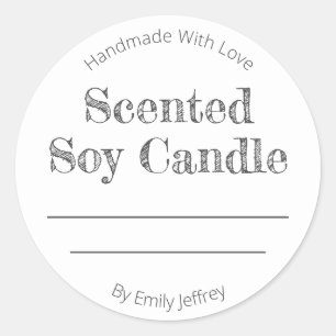 Étiquette de bougie de soja parfumé