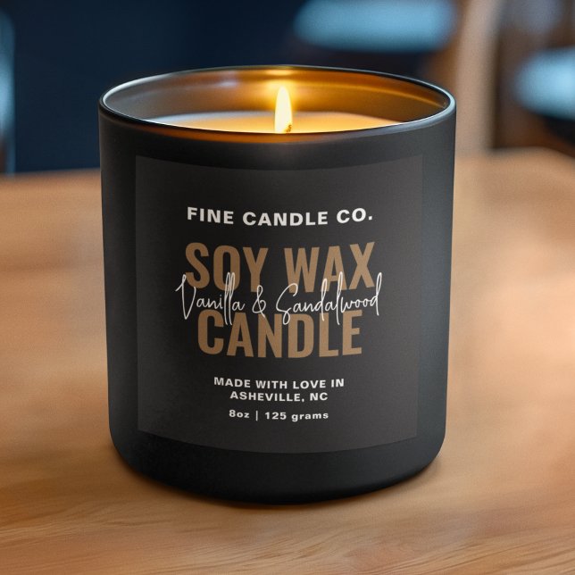 Étiquette de bougie Élégant minimaliste moderne No (Créateur téléchargé)