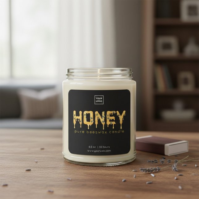 Étiquette de bougie en cire d'abeille Honey Drip (Créateur téléchargé)