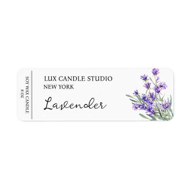 Étiquette de bougie Lavender (Devant)