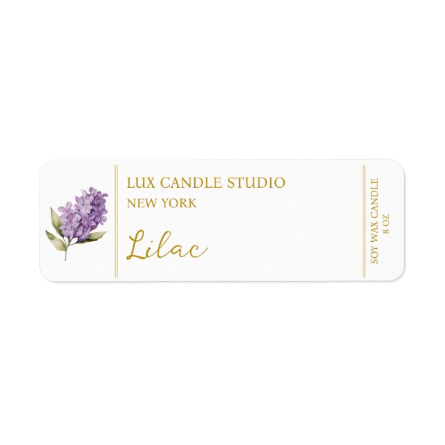 Étiquette de bougie Lilac (Devant)